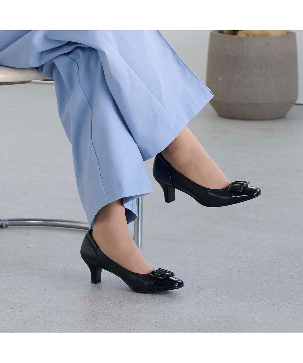 Riz raffinee <Riz raffinee>バックルモチーフコンビパンプス 