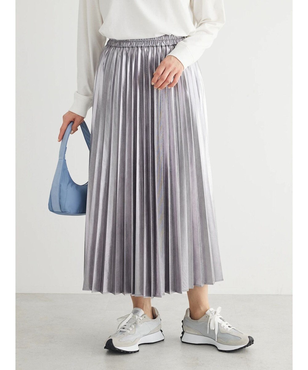 Green Parks ・ＥＬＥＮＣＡＲＥ　ＤＵＥ　メタリックプリーツスカート 