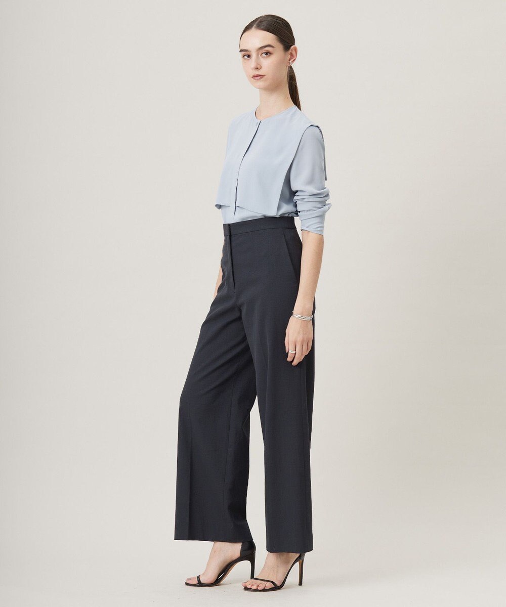 ICB L 【UVケア・速乾・接触冷感・洗える】BackSatinAmunzen デザインブラウス 