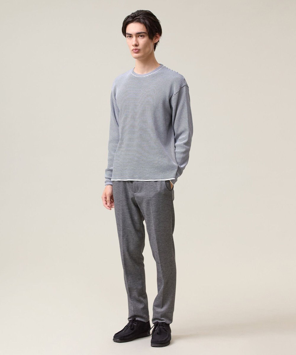 J.PRESS MEN 【Tシャツ感覚で着られる新感覚ニット】ボーダーニット ロングスリーブＴシャツ 
