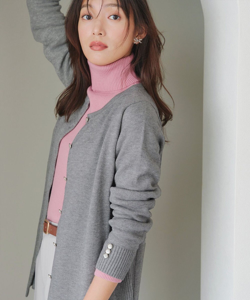 Tiaclasse 【洗える】きらボタンロングカーディガン 