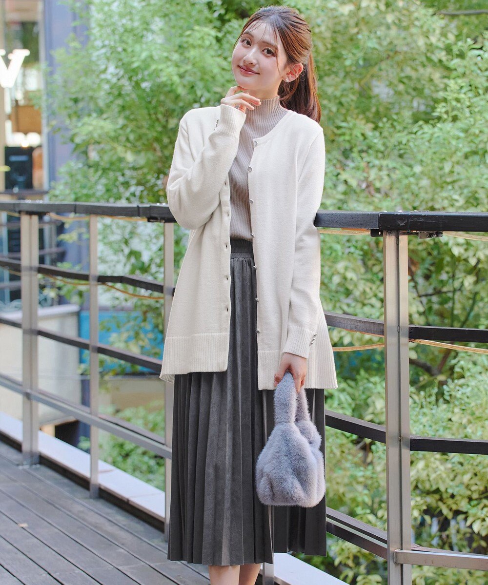 Tiaclasse 【洗える】きらボタンロングカーディガン 