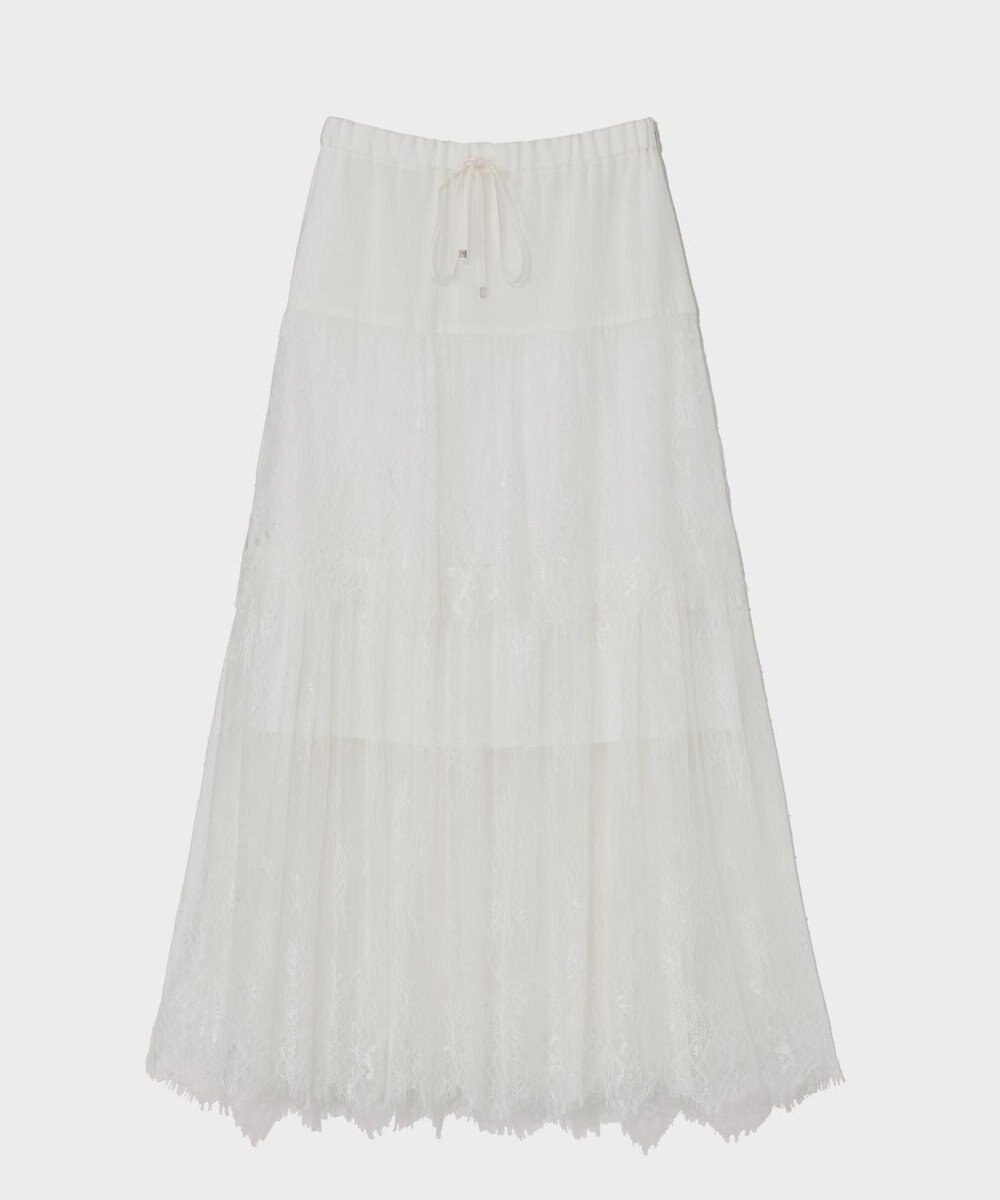 GRACE CONTINENTAL レース切替ティアードスカート 
