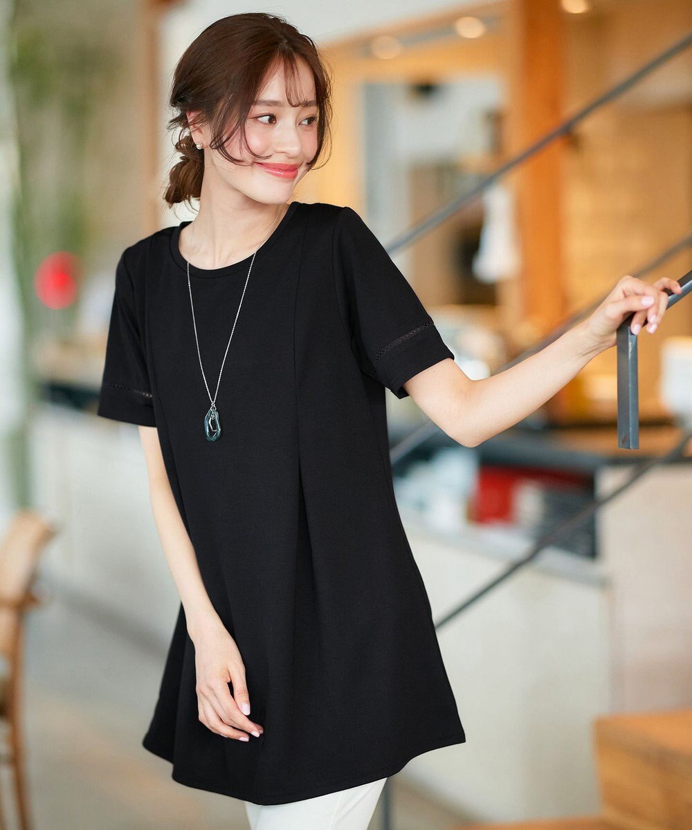 Tiaclasse L 【洗える・接触冷感・紫外線ケア・サラごこち】はしごレースチュニック 