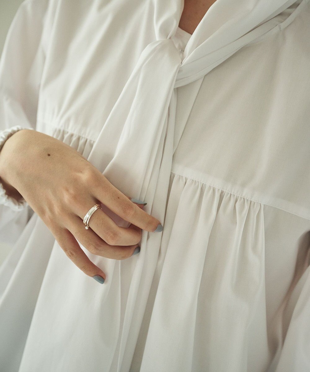 #Newans 【シワになりにくい/洗濯機可能/袖ゴム】ビッグリボンブラウス 