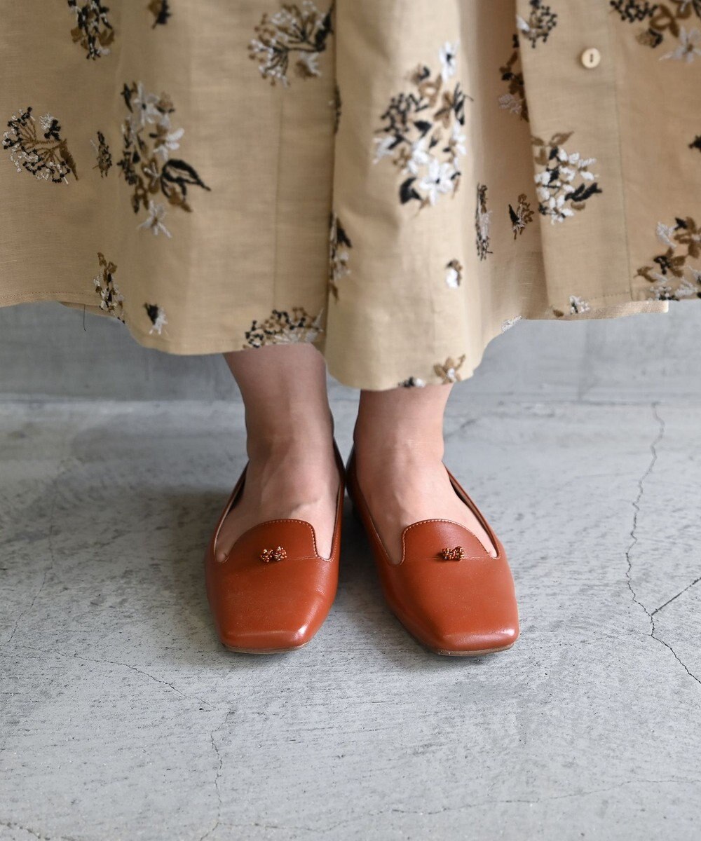 muuc ビーズモチーフのスクエアシューズ 