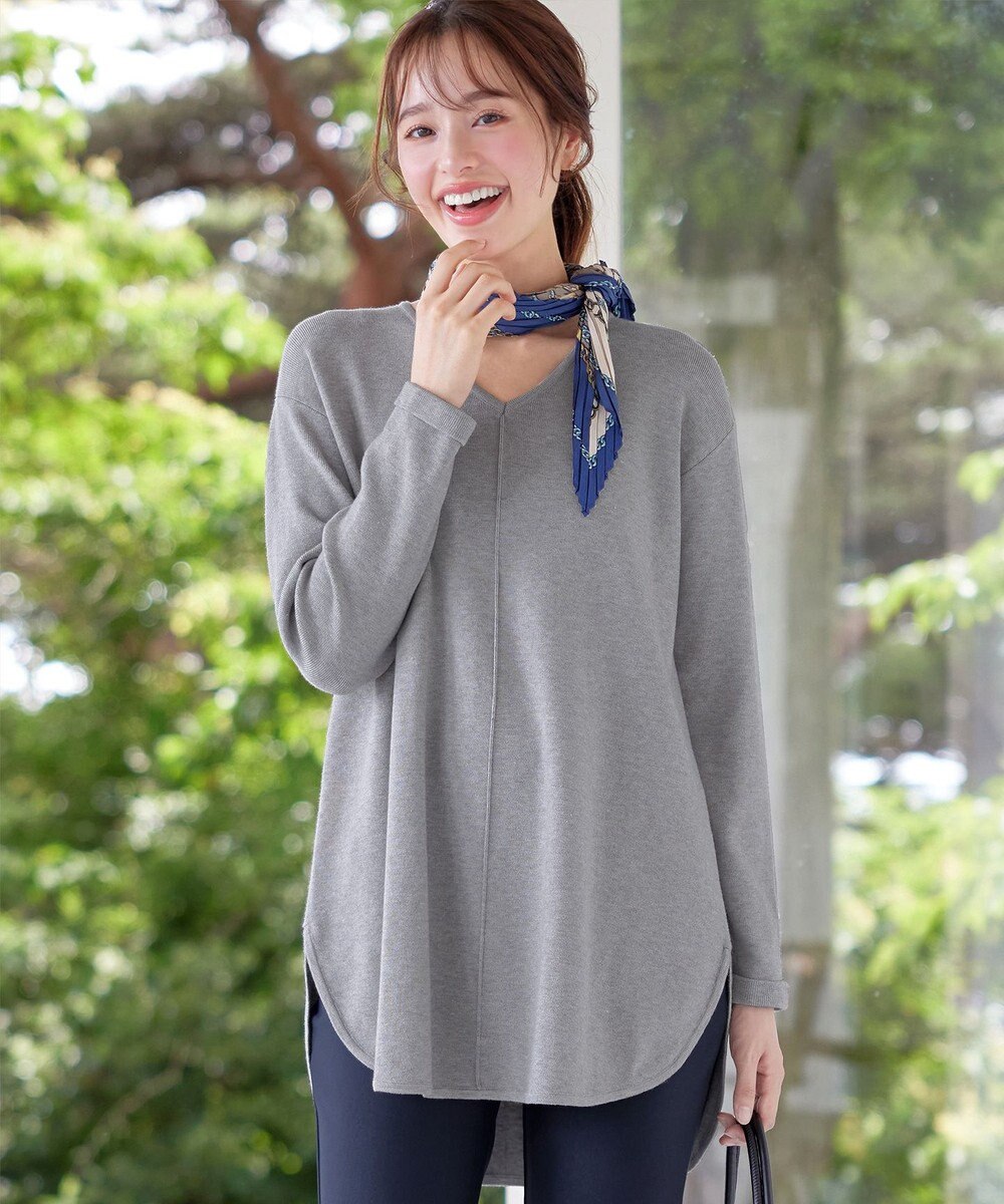 Tiaclasse 【安田美沙子さん着用・新色追加・洗える】ラウンドヘムニットチュニック 