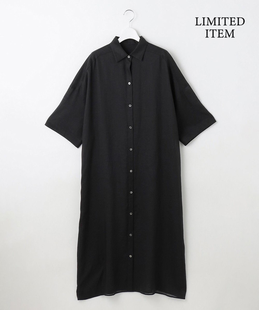 自由区 【カタログ掲載・WEB限定・接触冷感・洗える】シアーラミーローンシャツ ワンピース 