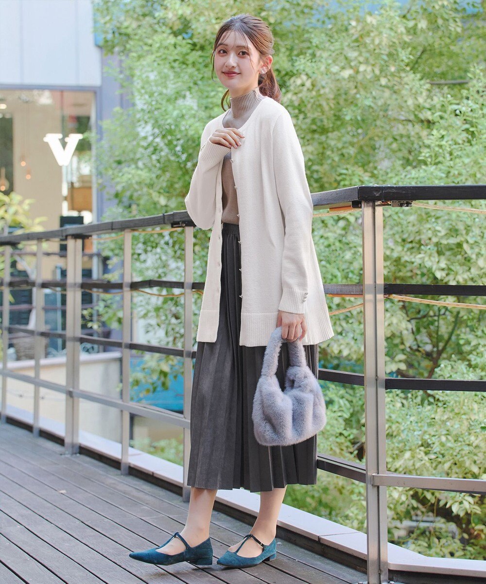 Tiaclasse 【洗える】きらボタンロングカーディガン 