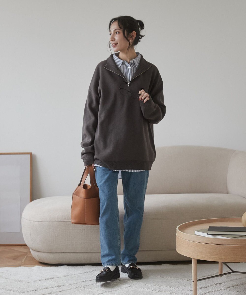 WEGO 【ユニセックス着用ITEM】ミラノリブハーフジッププルオーバー 