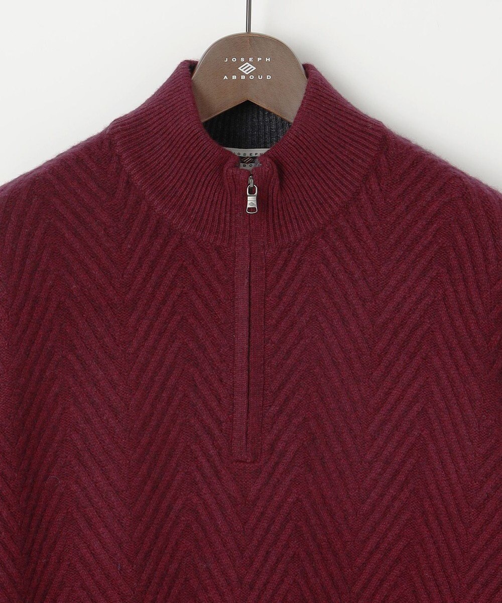 JOSEPH ABBOUD カシミヤブレンド ハイネック ZIP プルオーバーニット 