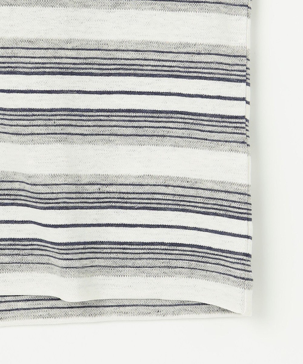 JOSEPH ABBOUD 【吸水速乾】リネンマルチボーダー Tシャツ 