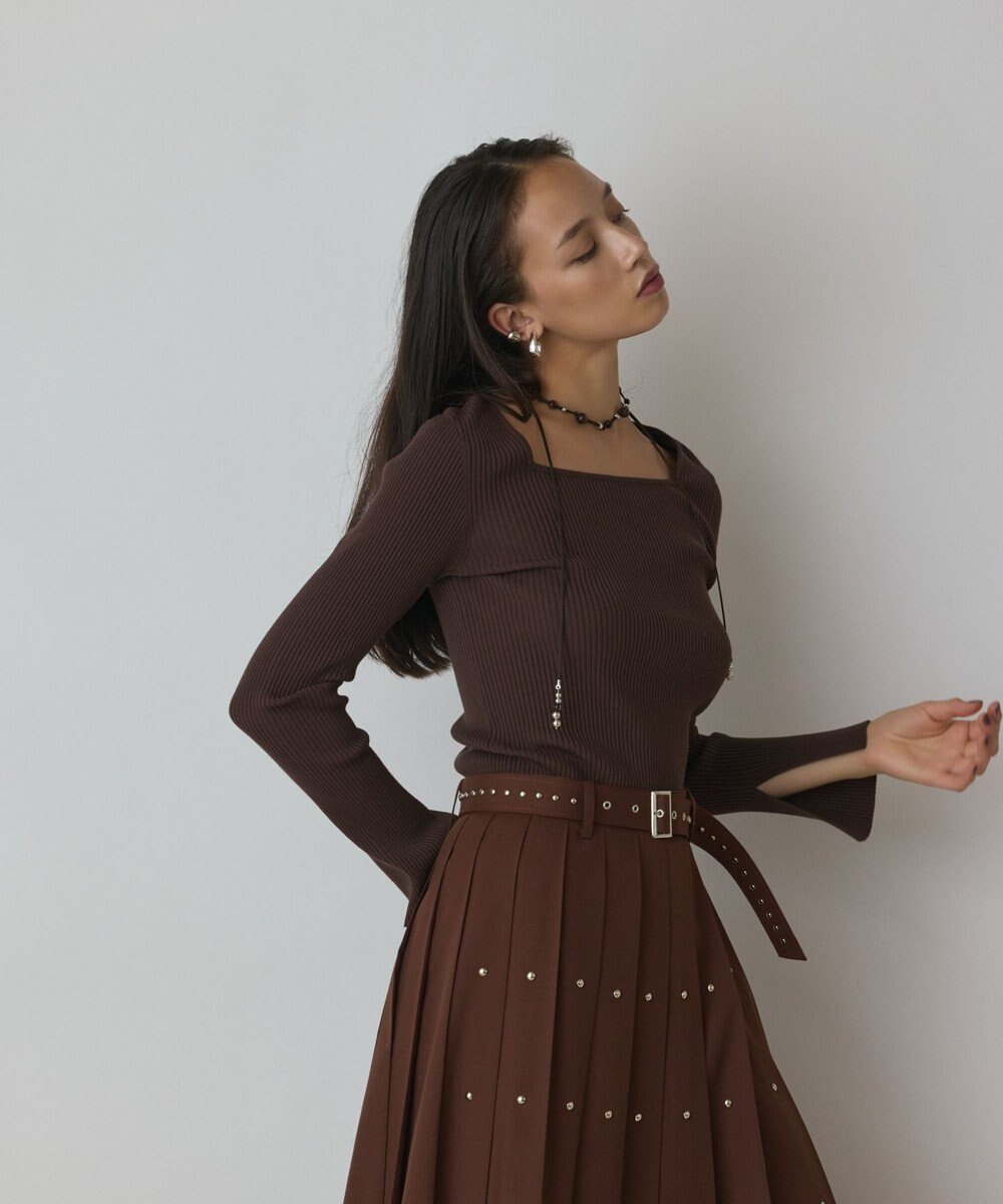 GRACE CONTINENTAL ハイゲージリブニットトップ 