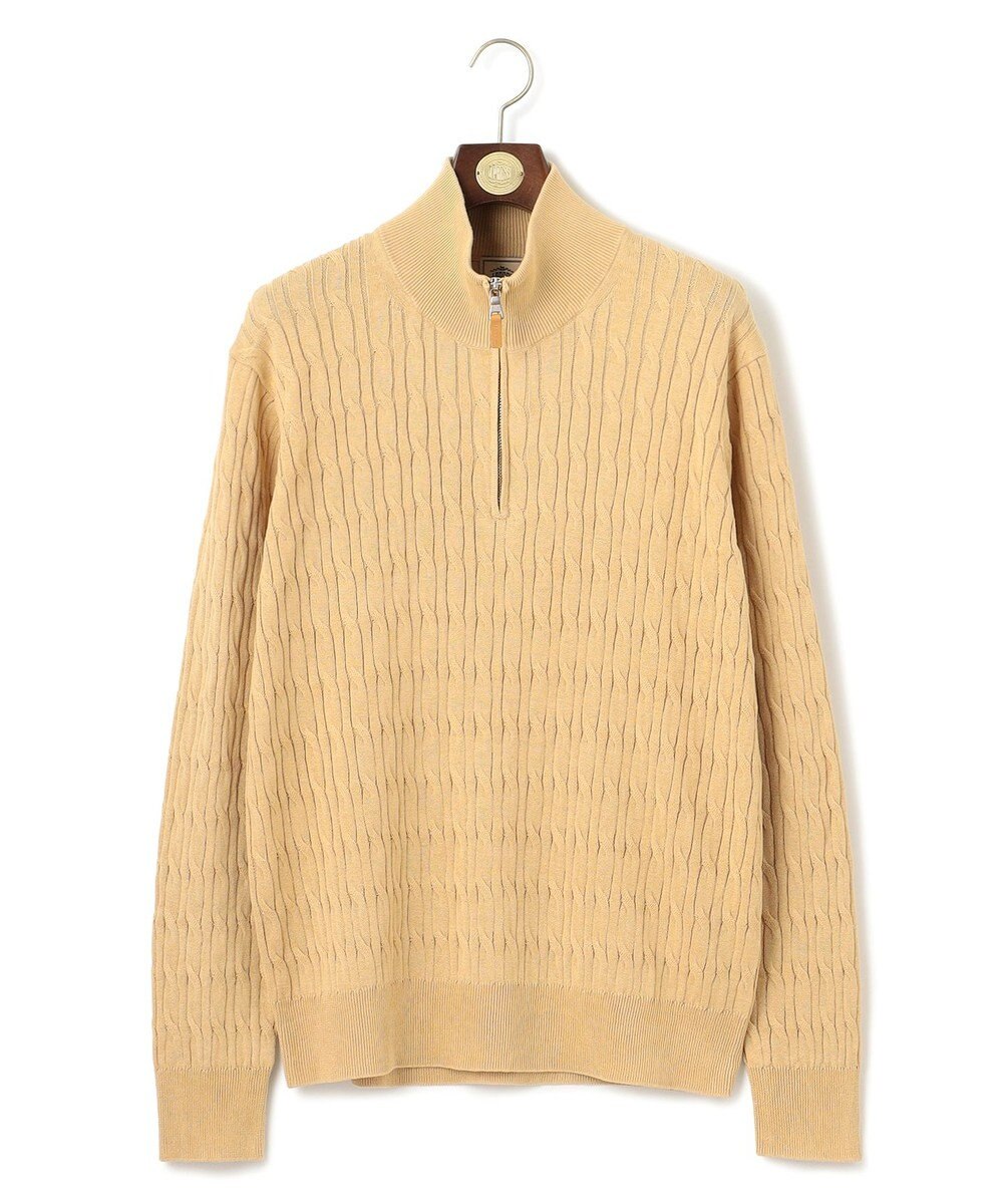 J.PRESS MEN ギマコットン ケーブルハーフジップ ニット 