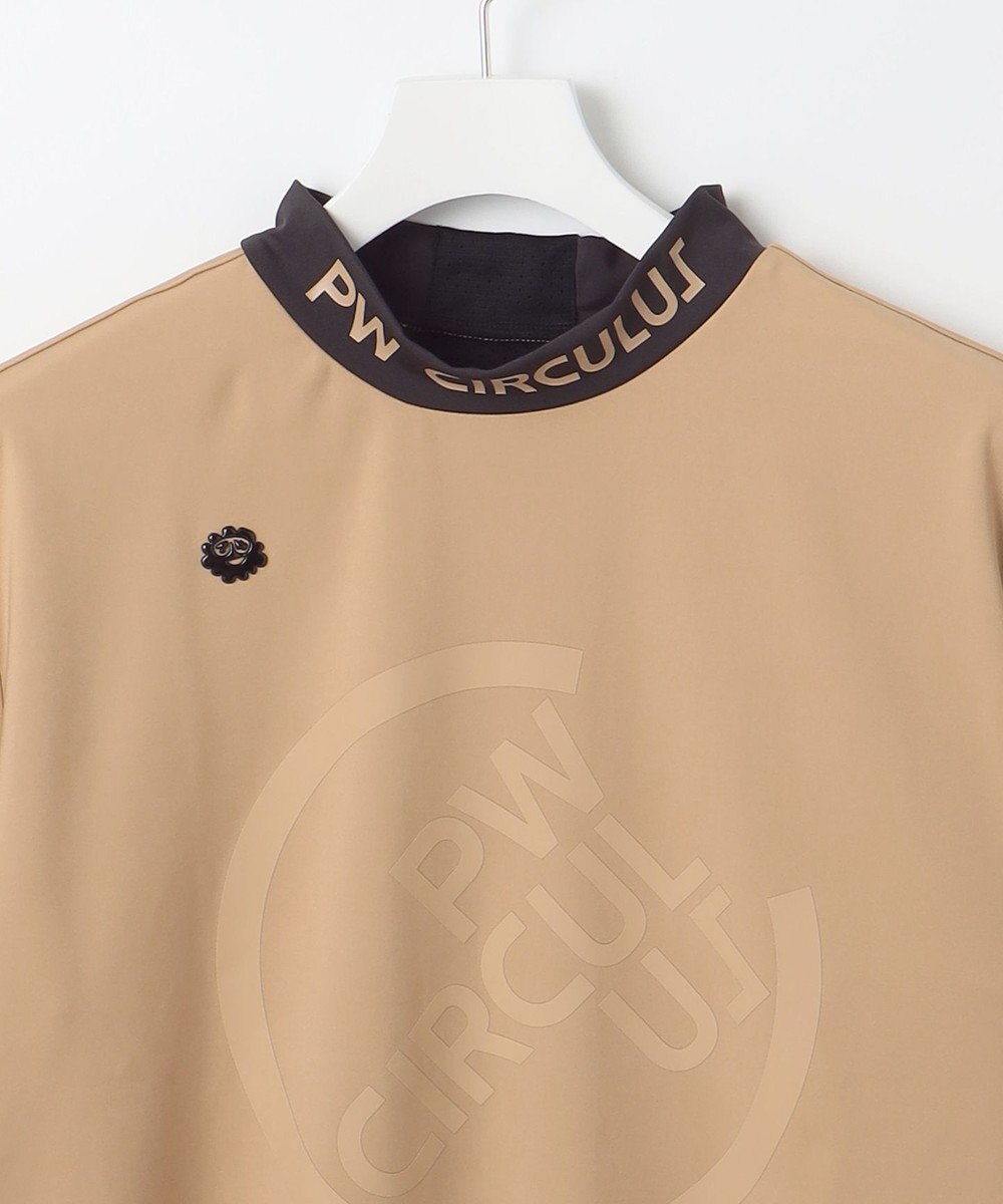 PW CIRCULUS 【MEN】【ストレッチ / UVケア】バックメッシュロゴ モックネック シャツ 