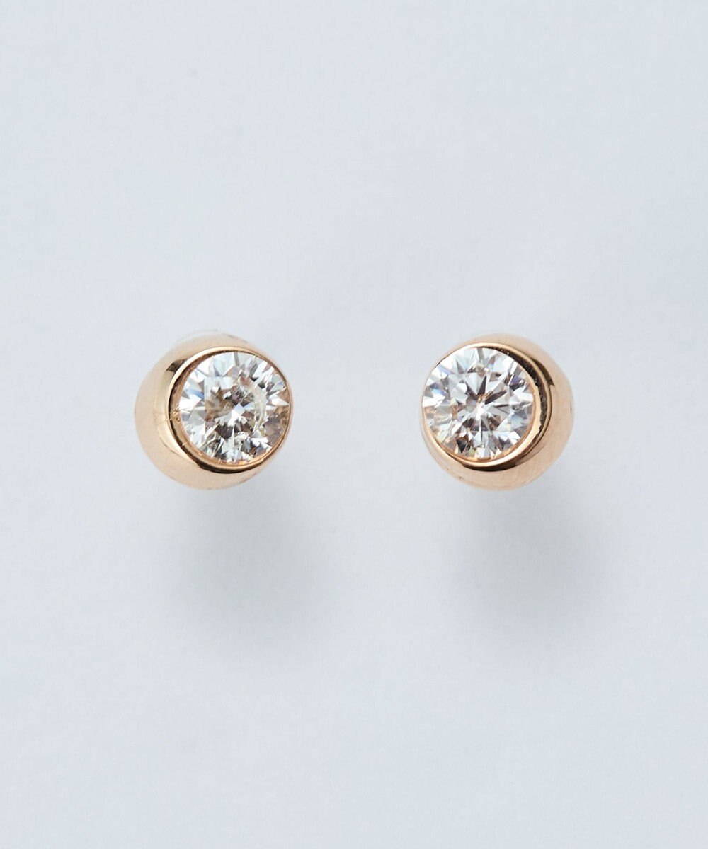 Phoebe 【金属アレルギー対応】ムーンライトビジューセラミックピアス　シャンパンゴールド 