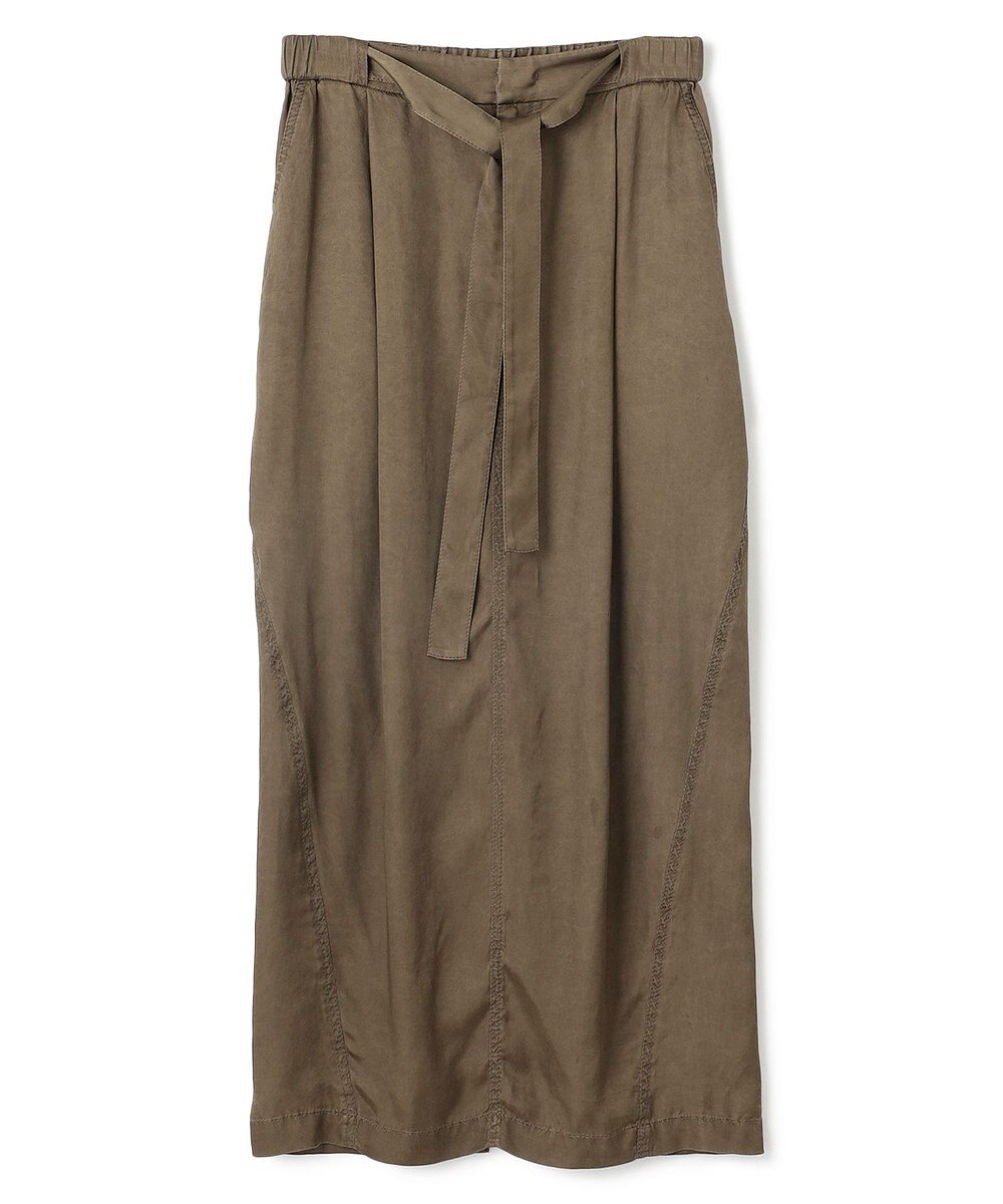 BEIGE， 【洗える】PAWPAW / ウエストリボンタックスカート 