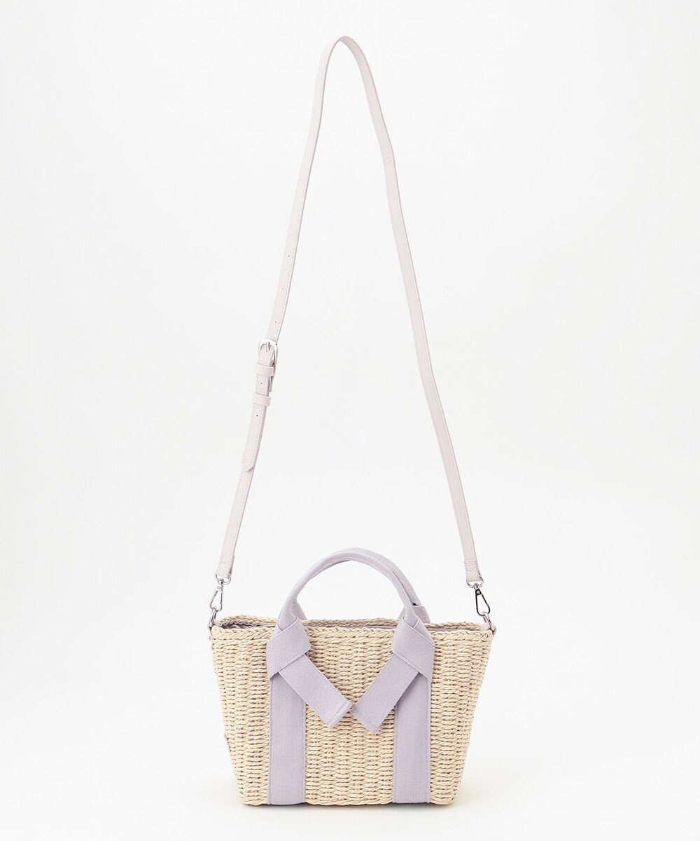 LA BAGAGERIE 【maison vert】 【ペーパー素材・多収納】リボンハンドル2WAYかごバッグ 