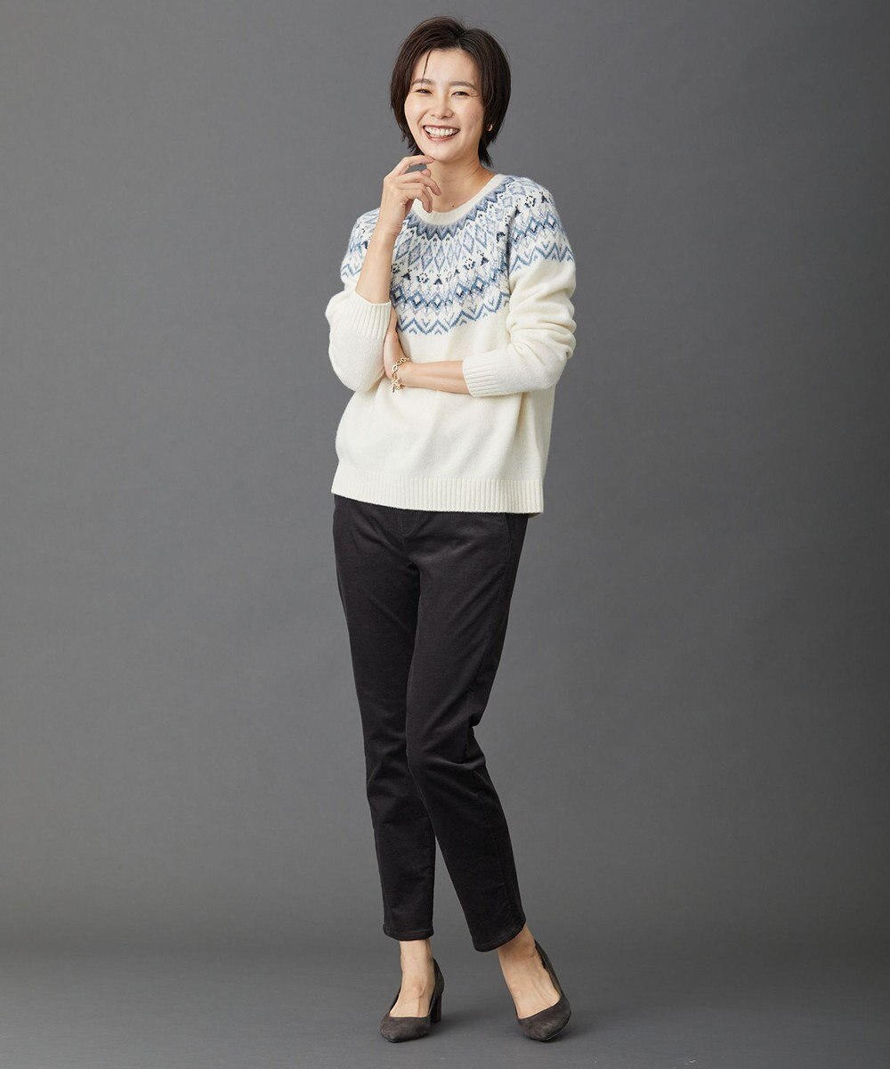 J.PRESS LADIES S 【洗える】AIRDUROYストレッチ パンツ 