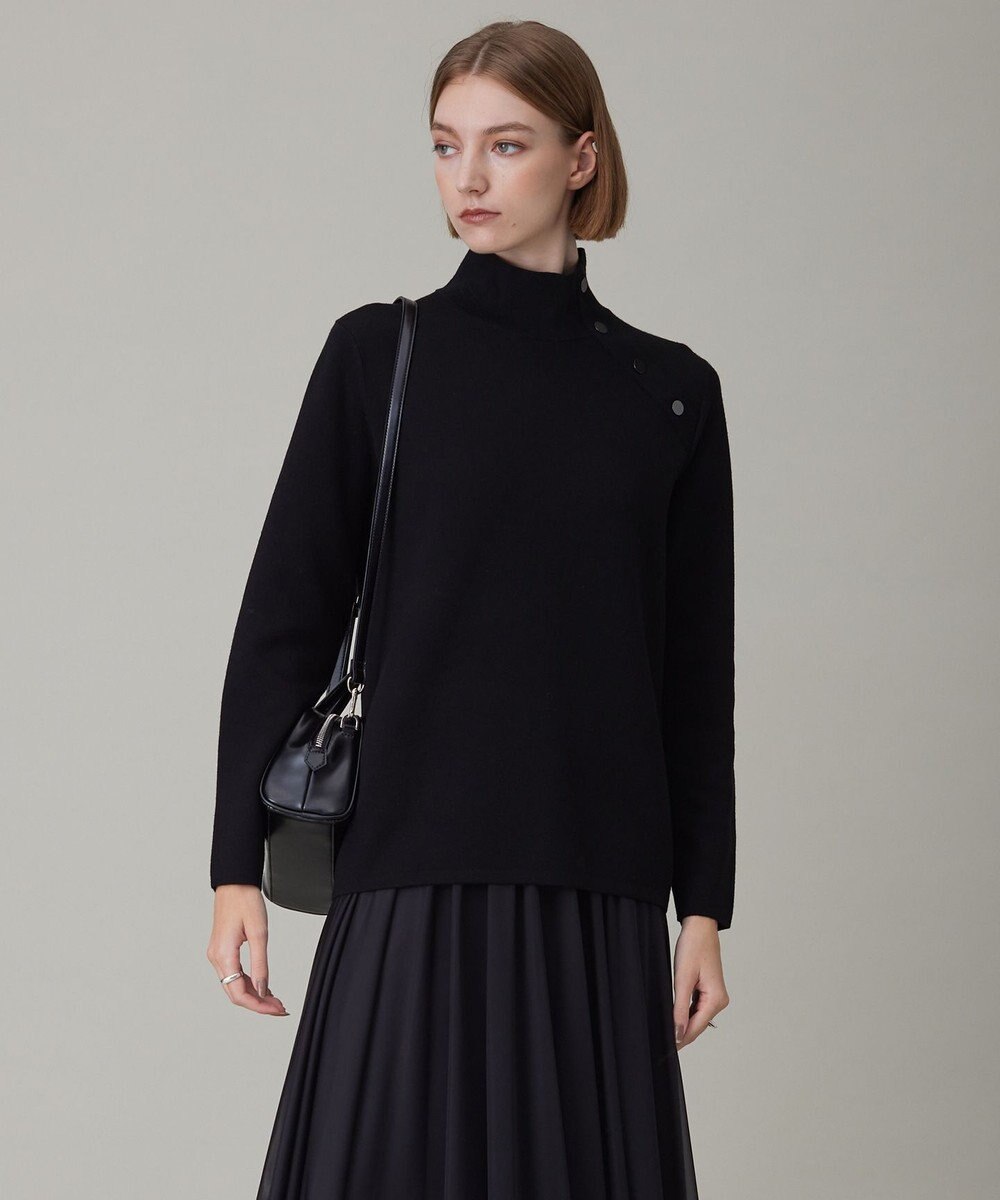 ICB L 【洗える】ウールブレンドスムース ハイネックプルオーバー 