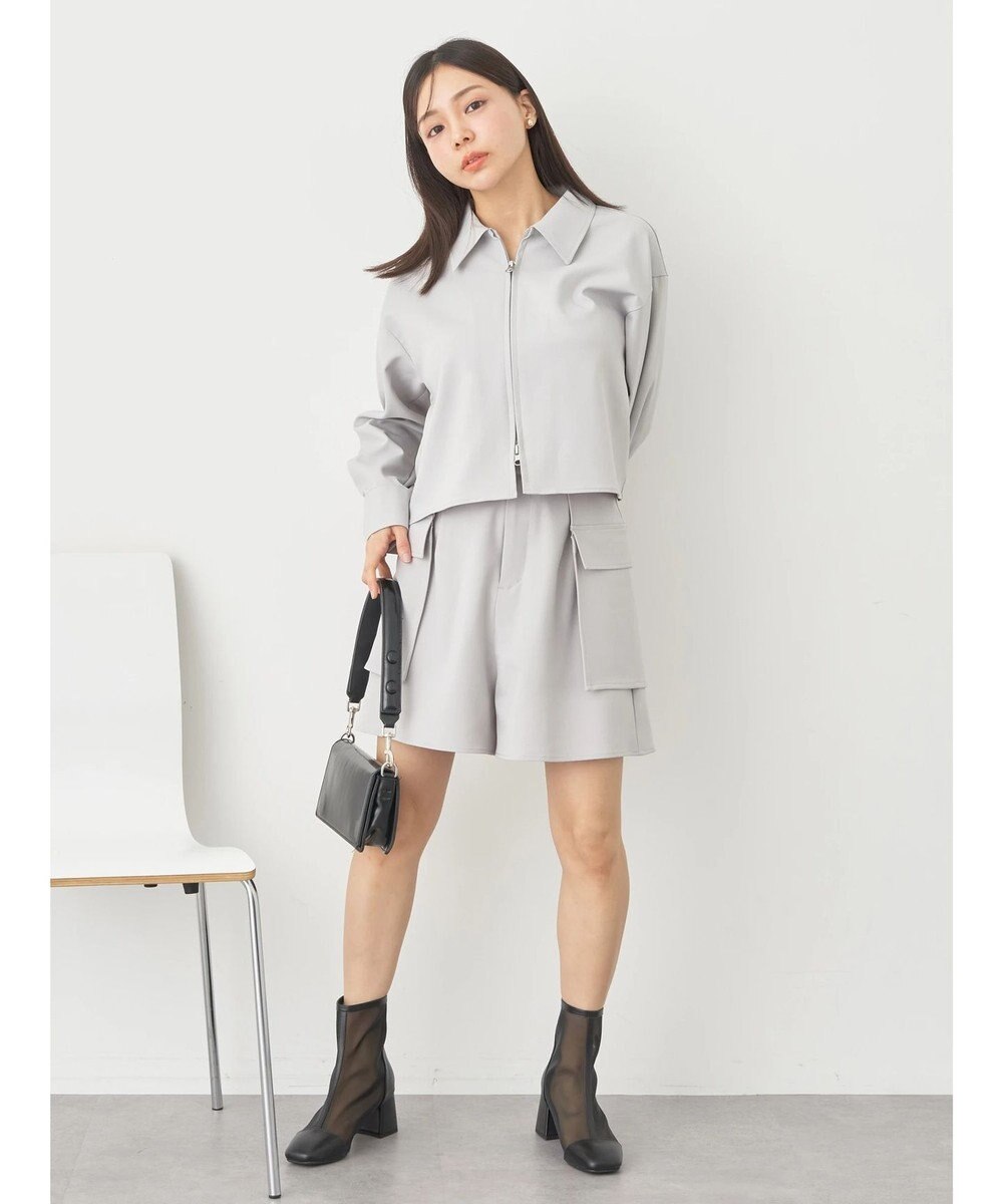 earth music&ecology ジップショートシャツ 