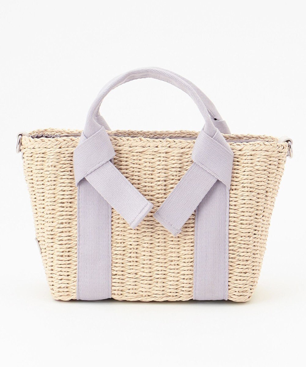 LA BAGAGERIE 【maison vert】 【ペーパー素材・多収納】リボンハンドル2WAYかごバッグ 