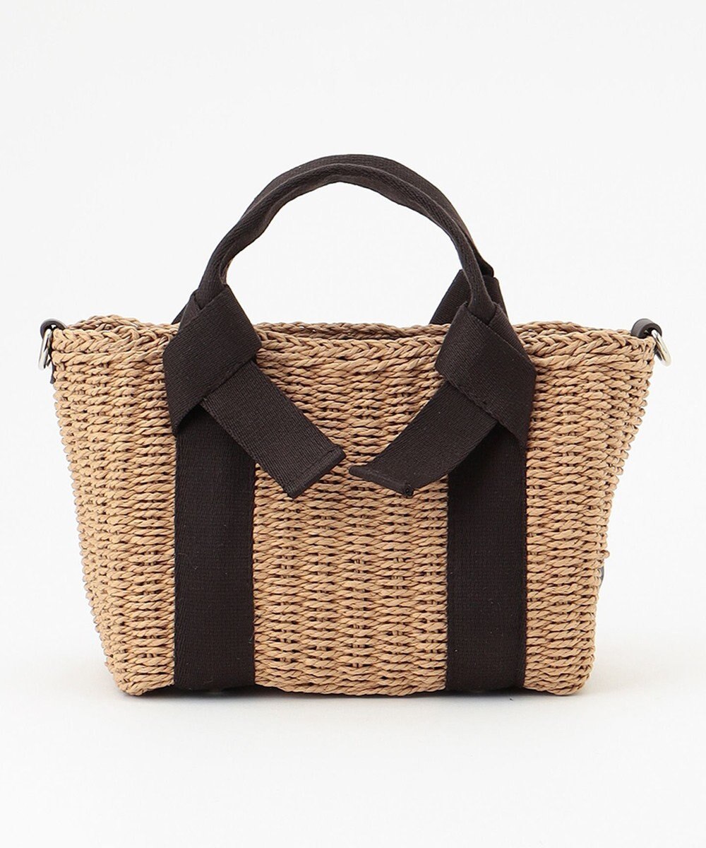 LA BAGAGERIE 【maison vert】 【ペーパー素材・多収納】リボンハンドル2WAYかごバッグ 