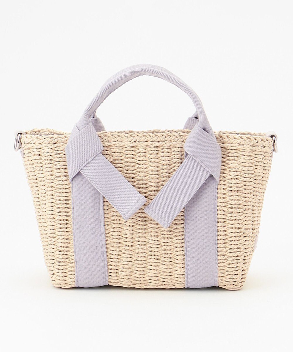 LA BAGAGERIE 【maison vert】 【ペーパー素材・多収納】リボンハンドル2WAYかごバッグ 