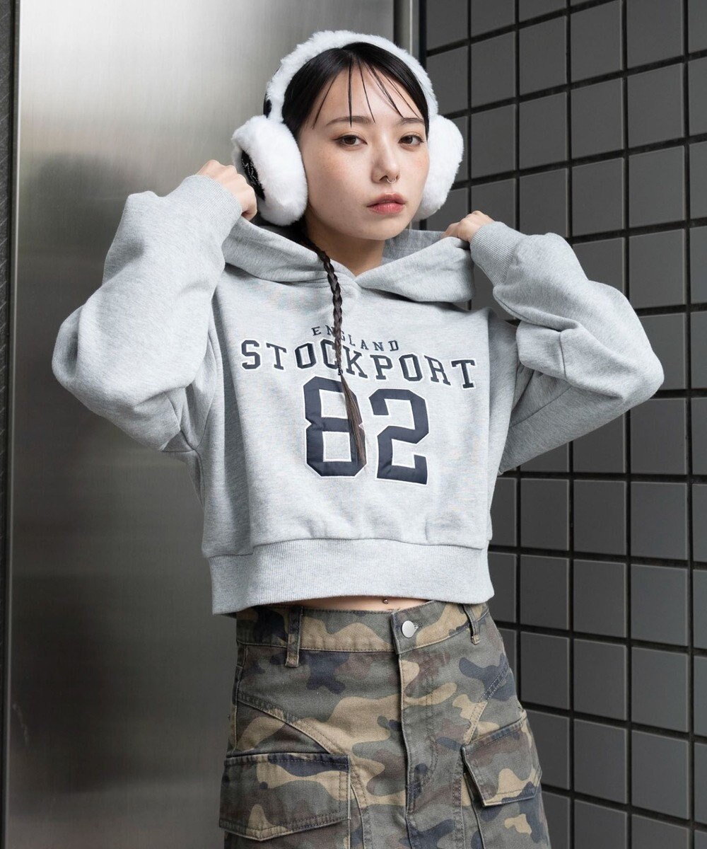 WEGO ロゴショートプルパーカー 