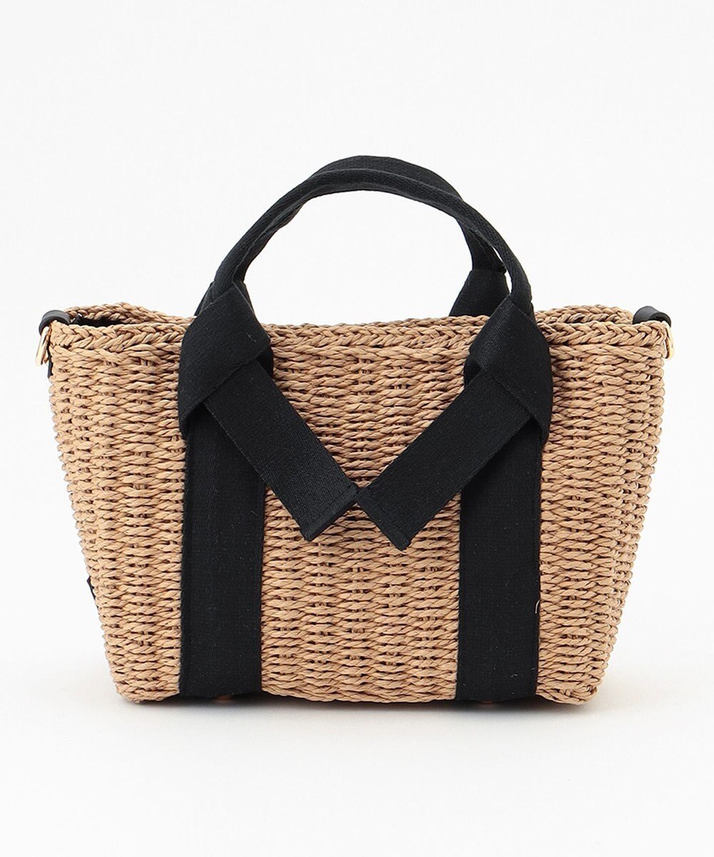 LA BAGAGERIE 【maison vert】 【ペーパー素材・多収納】リボンハンドル2WAYかごバッグ 