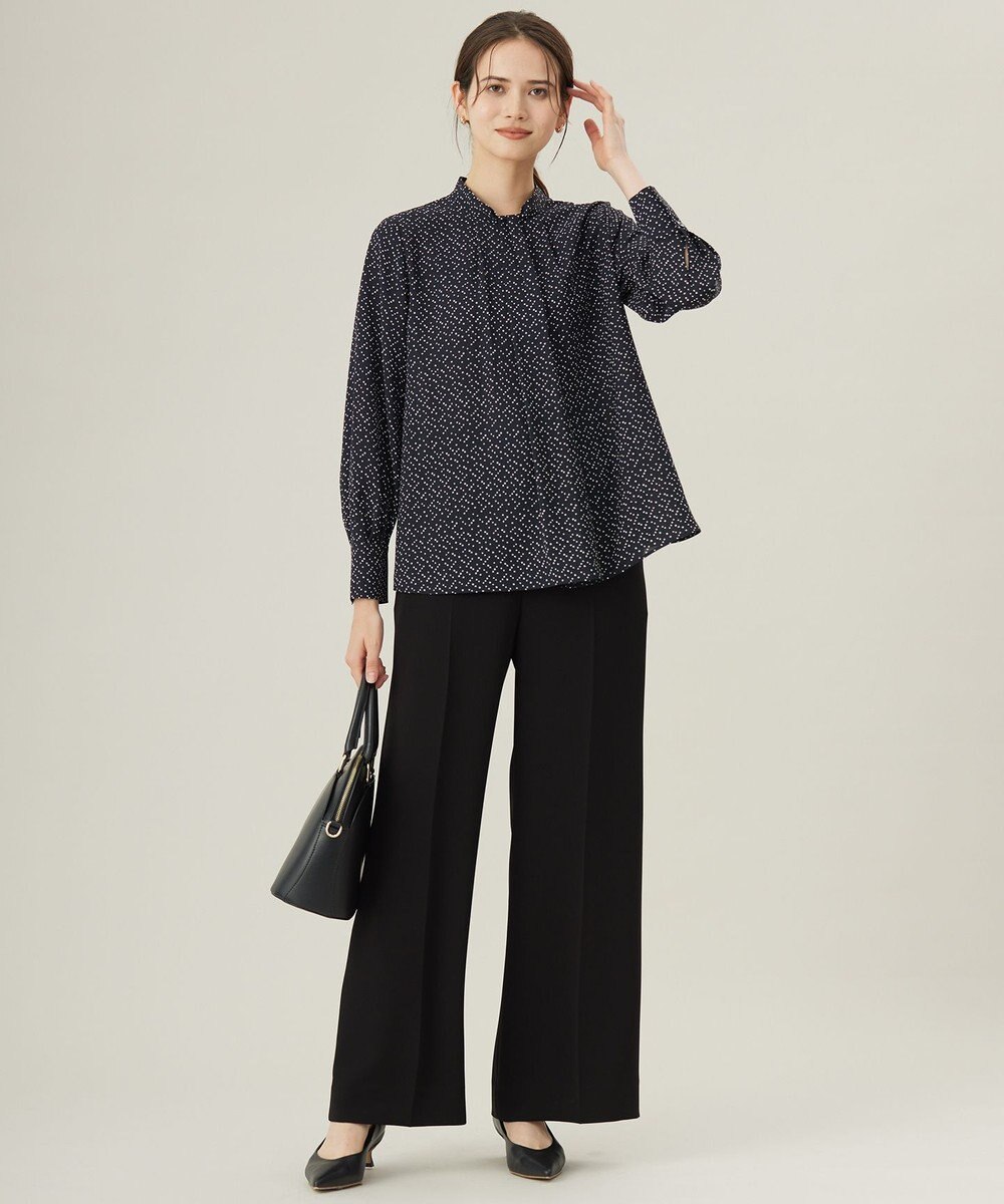 自由区 【セットアップ対応・洗える】トリアセダブルクロス ワイドパンツ 