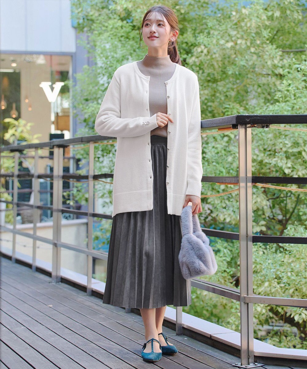 Tiaclasse 【洗える】きらボタンロングカーディガン 