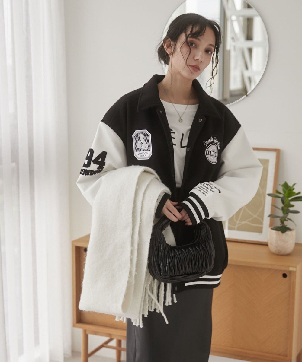 WEGO 【ユニセックス着用ITEM/SMLサイズ展開】メルトンワッペンスタジャン 