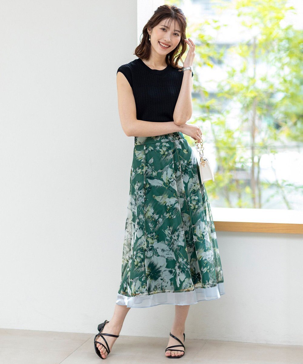 ANY SIS L 【洗える】レーシ－ディテールフレンチ ニット 