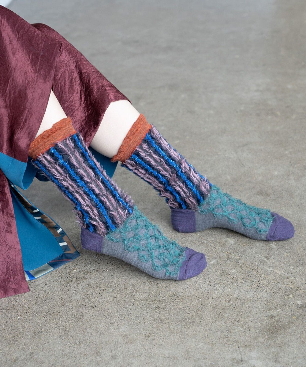 COQ BAMBI DOTS リバーシブルファーソックス 