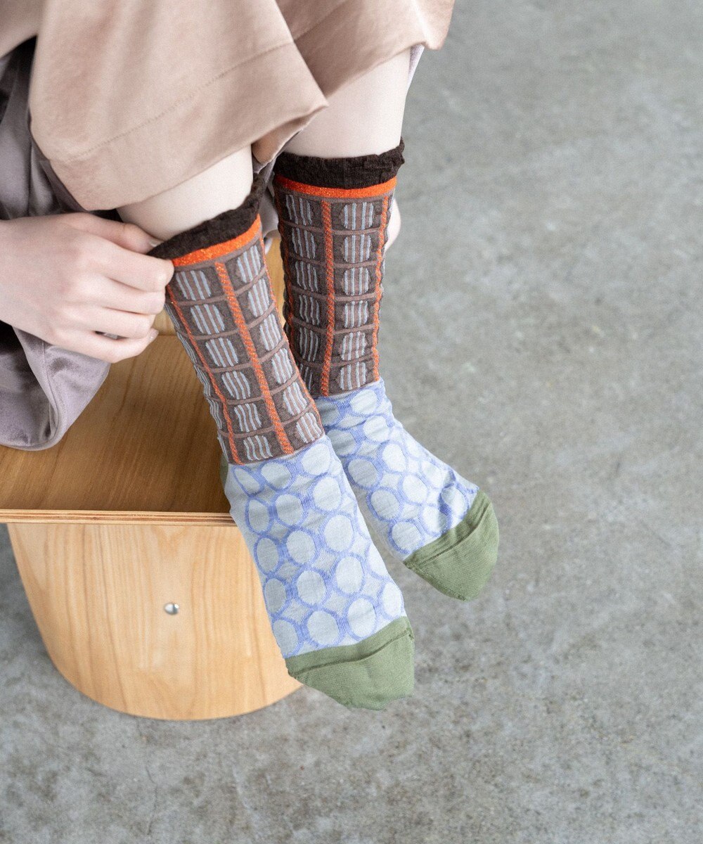 COQ BAMBI DOTS リバーシブルファーソックス 