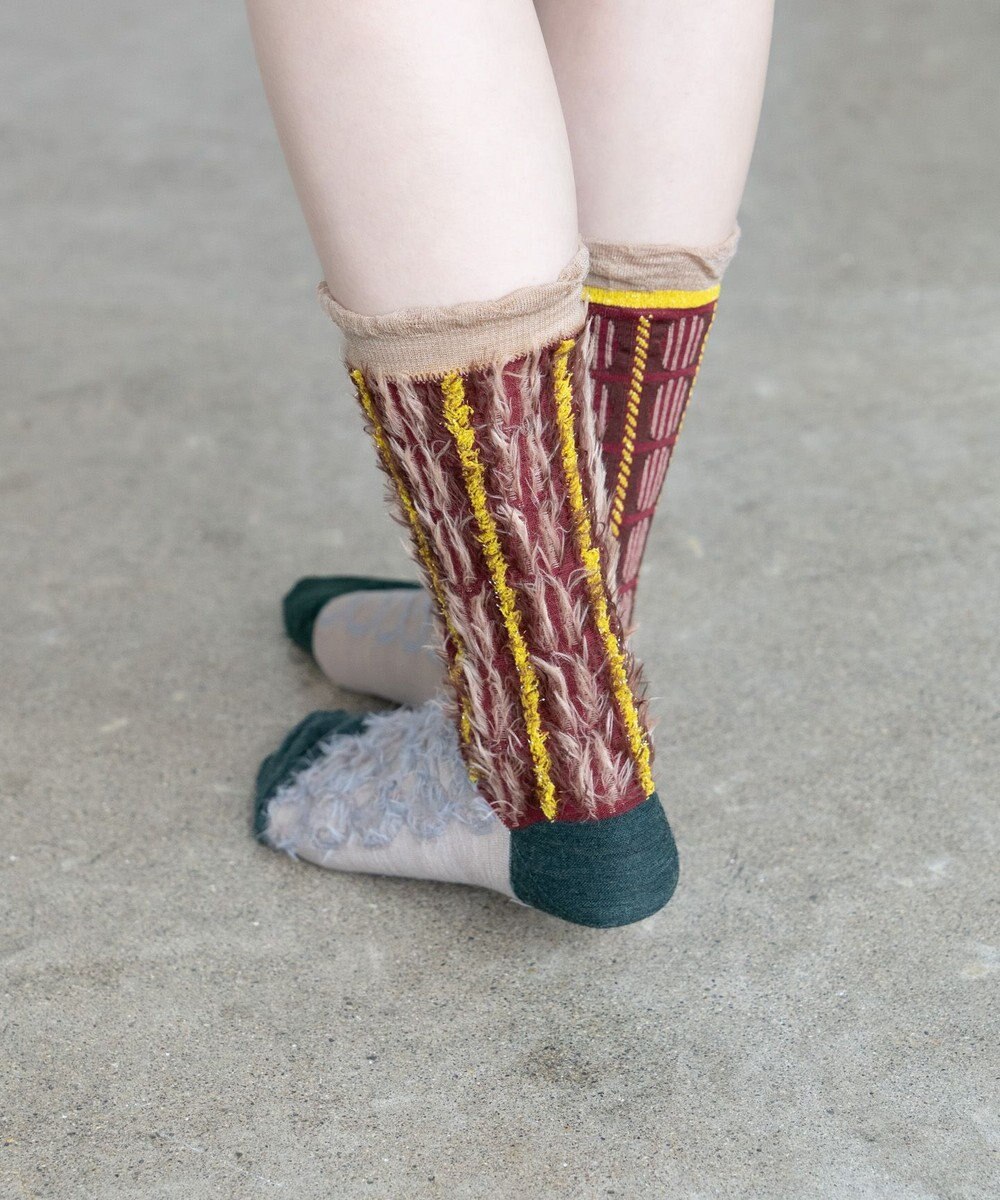 COQ BAMBI DOTS リバーシブルファーソックス 