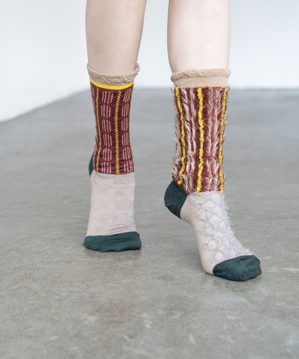 COQ BAMBI DOTS リバーシブルファーソックス 