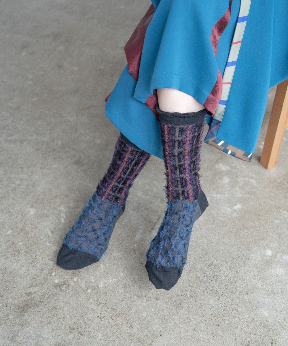 COQ BAMBI DOTS リバーシブルファーソックス 