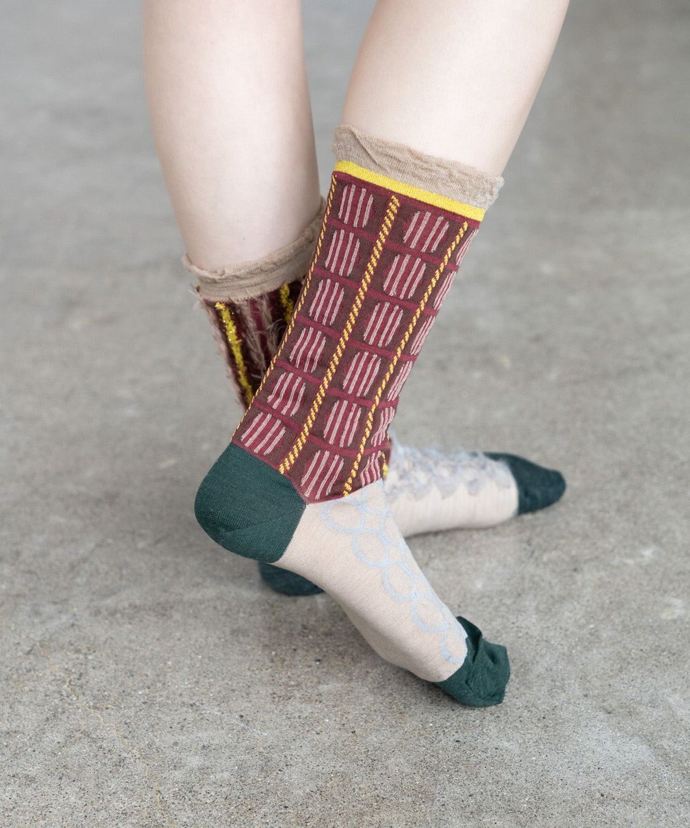 COQ BAMBI DOTS リバーシブルファーソックス 