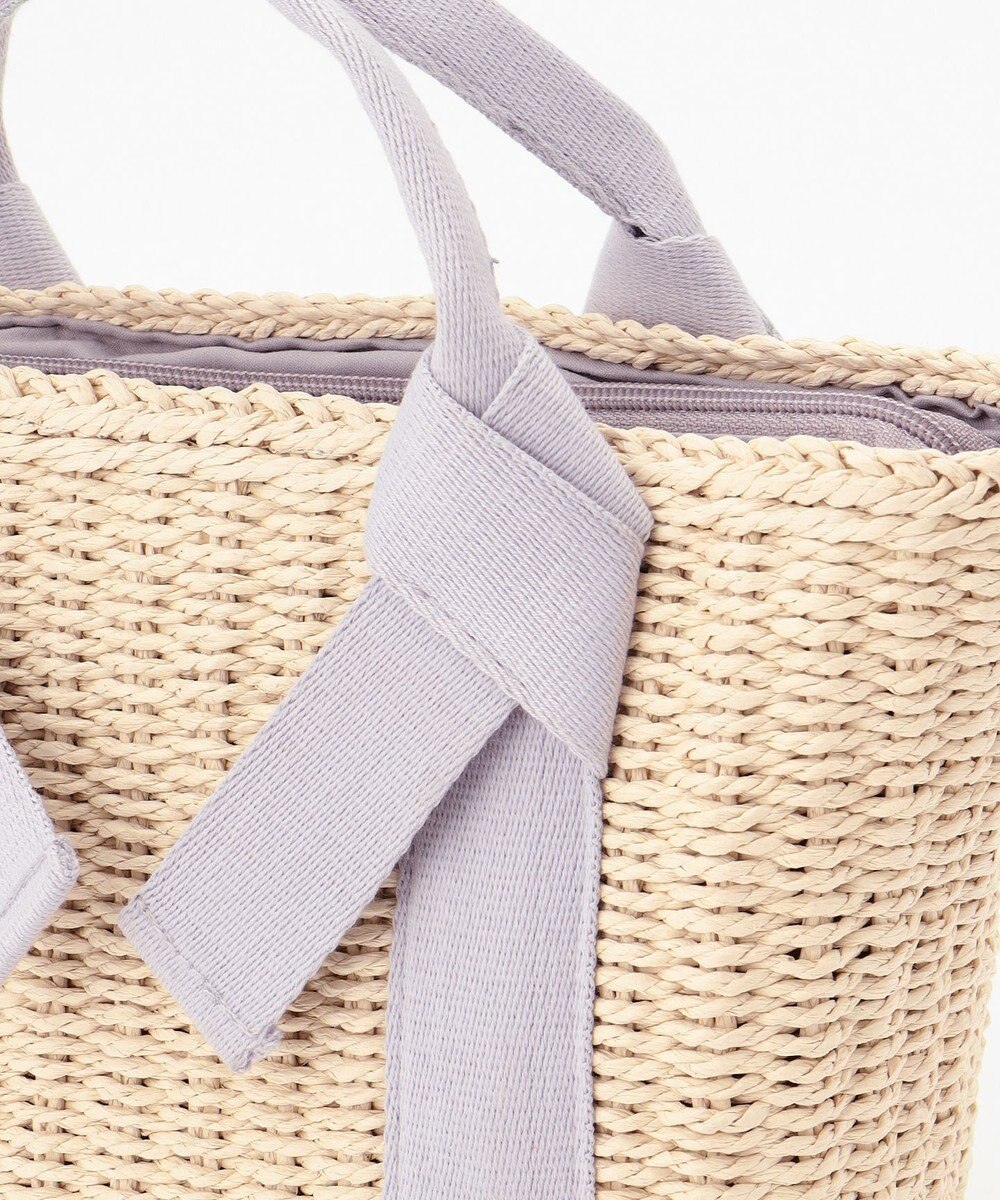 LA BAGAGERIE 【maison vert】 【ペーパー素材・多収納】リボンハンドル2WAYかごバッグ 