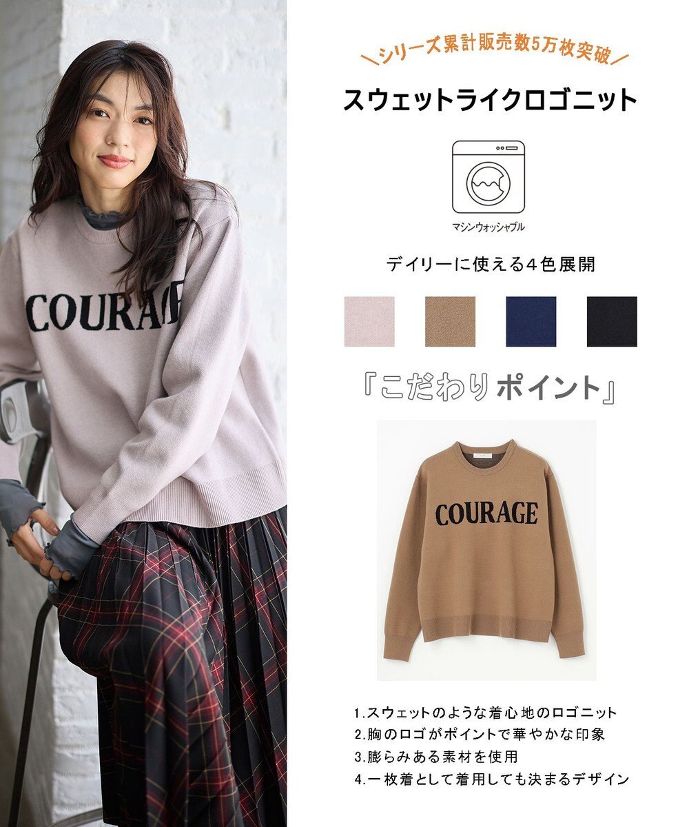 ANY 【洗濯機可】スウェットライクロゴニット 