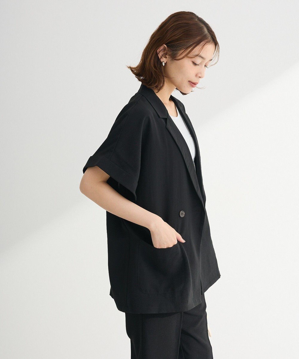 Green Parks 麻調フレンチスリーブジャケット 