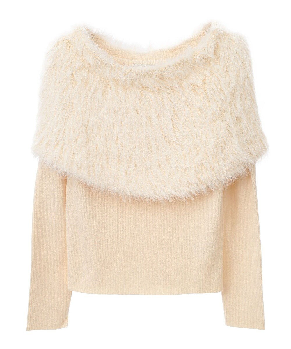 earth music&ecology ＳＥＴ２点ケープ＋リブニットプルオーバー 