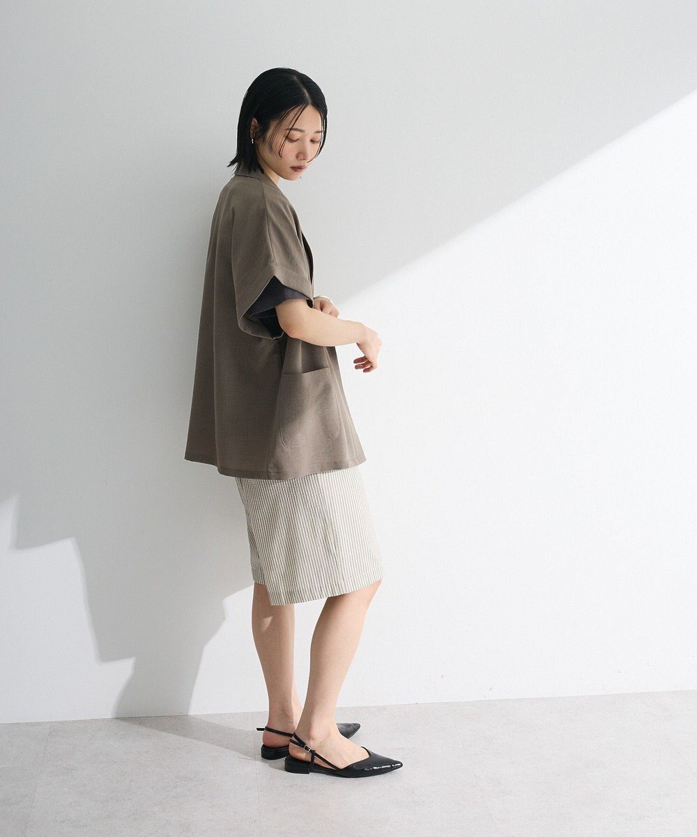 Green Parks 麻調フレンチスリーブジャケット 
