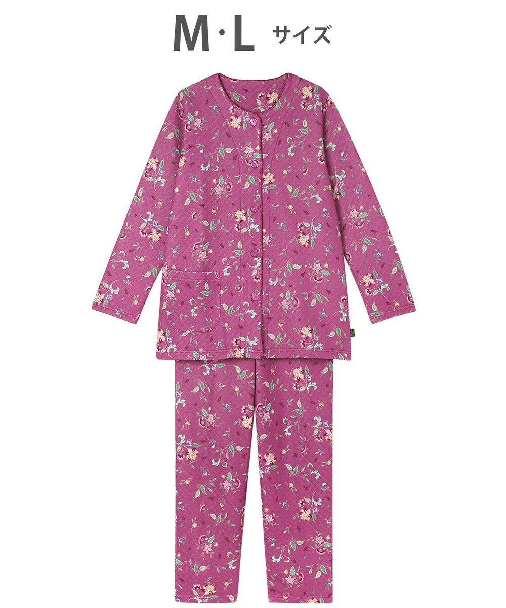 WACOAL ワコール_リラックス＆スリープ パジャマ キルトニット素材(本体) あったか 長袖 長ズボン ミントン レディース NDW458 /ワコール 