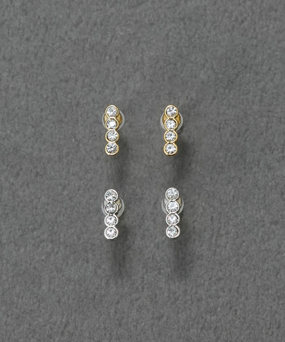 Phoebe 〈金属アレルギー対応〉シャイニースリムセラミックポストピアス　ゴールド/ニッケルフリー 