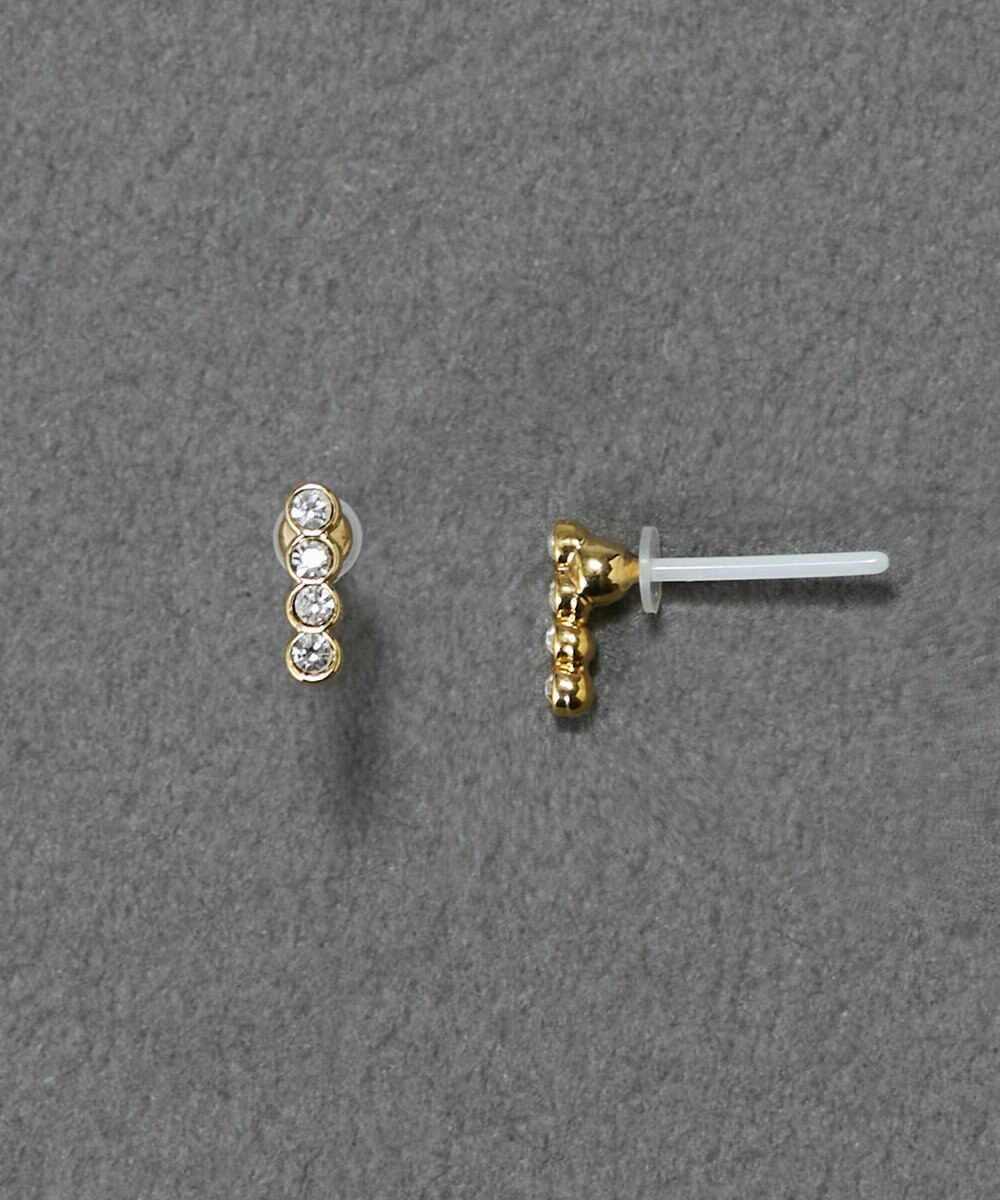Phoebe 〈金属アレルギー対応〉シャイニースリムセラミックポストピアス　ゴールド/ニッケルフリー 