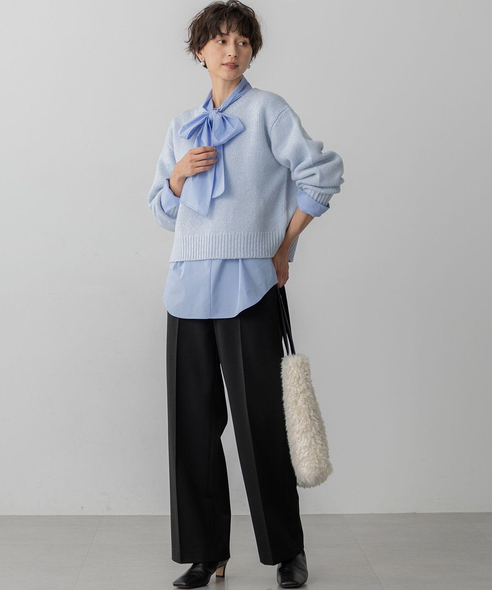 23区 S 【洗える】ウールカシミヤ パフスリーブ ニット 