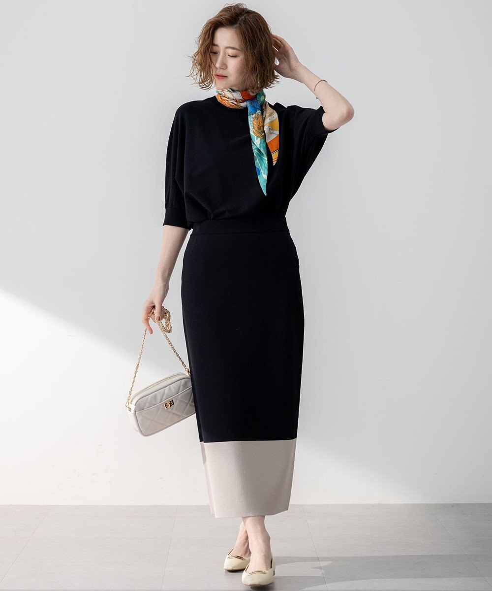 23区 S 【洗える】レーヨンポリエステルストレッチ ドルマン ニット 